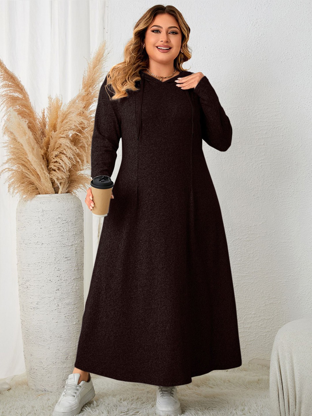 

StyleCast Curve Women Long Sleeves Maxi Dress, Brown