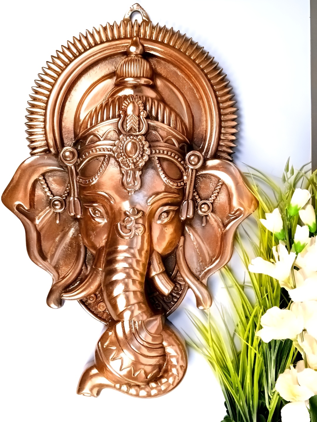 

apka mart Bronze Ganesh Metal Wall Hanging