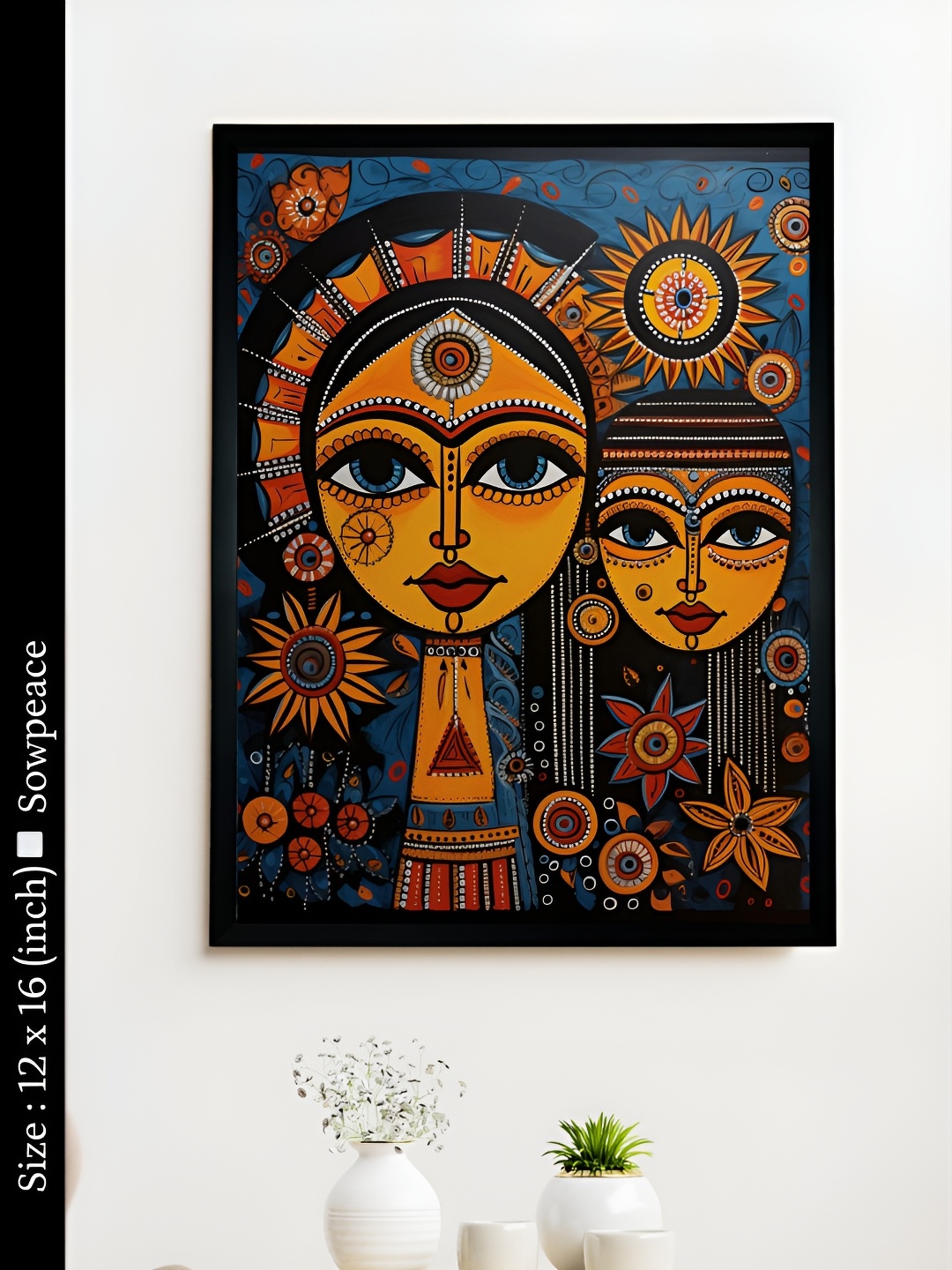 

SOWPEACE Orange & Blue 1 Piece Canvas Abstract Wall Photographs
