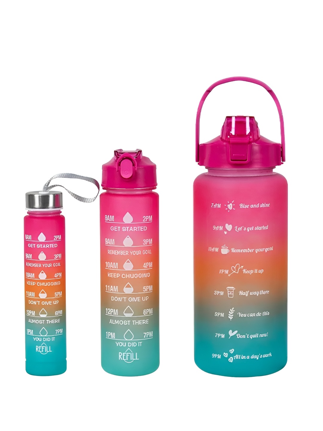 

WELOUR Pink & Blue 3 Pieces Water Bottles