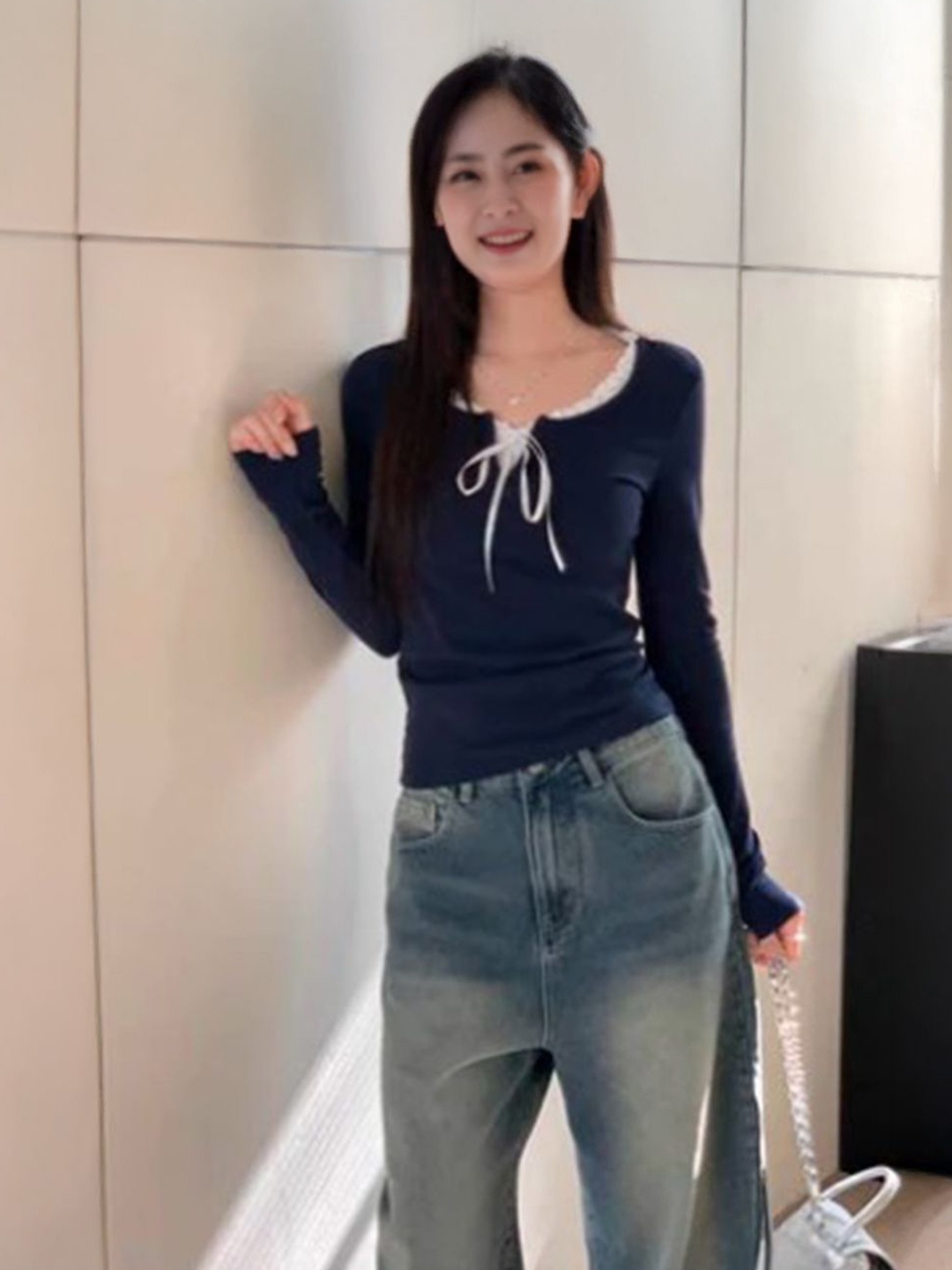 

StyleCast Women Pullover Sweatshirt, Navy blue
