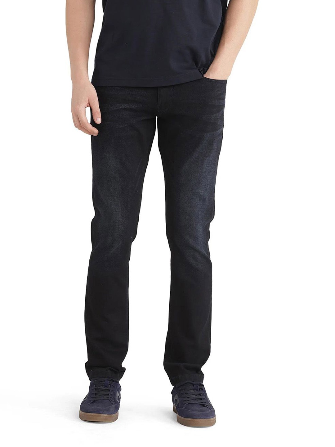 

RARE RABBIT Men Comfort Stretchable Jeans, Navy blue