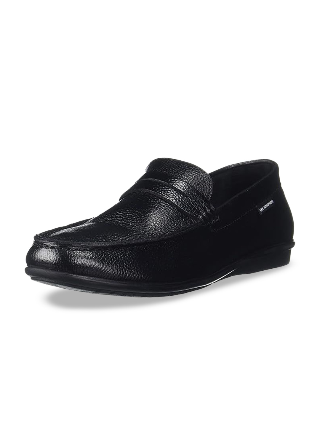

Lee Cooper Men Leather Textured Slip-On Shoes, Black