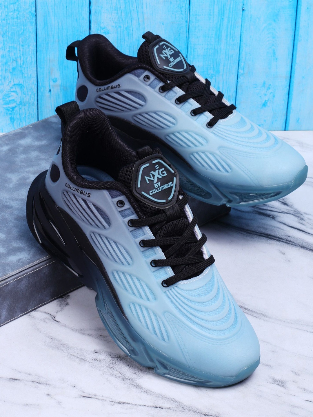

Columbus Men Mesh Running Non-Marking Shoes, Blue