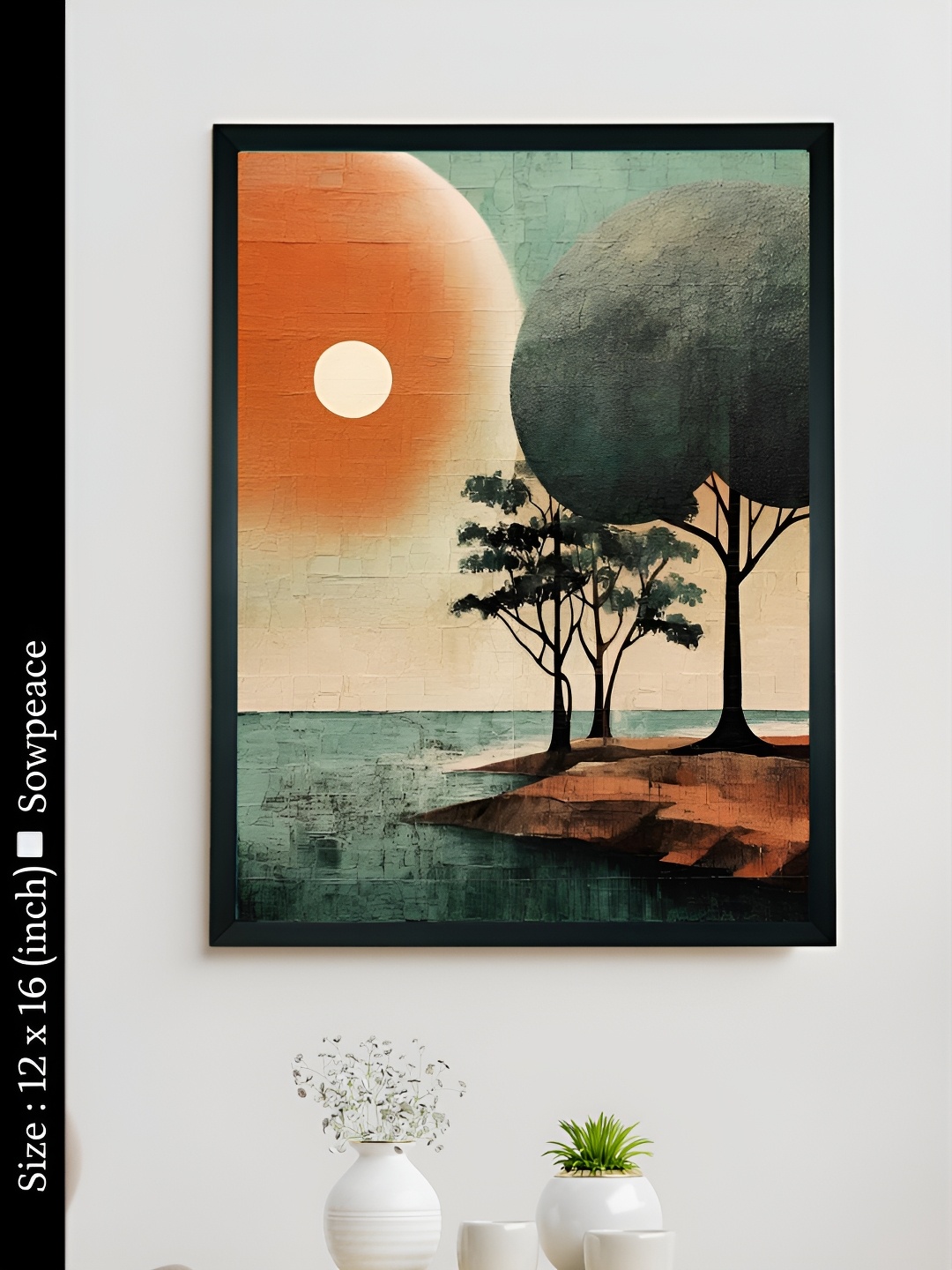 

SOWPEACE Orange & Green 1 Piece Canvas Floral and Botanical Wall Photographs