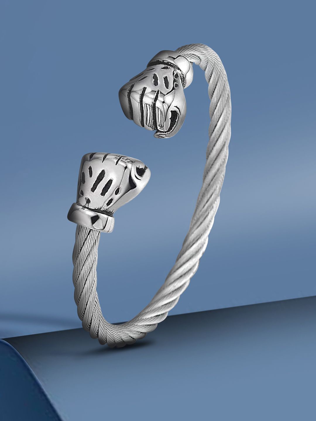 

Peora Men Stainless Steel Kada Bracelet, Silver