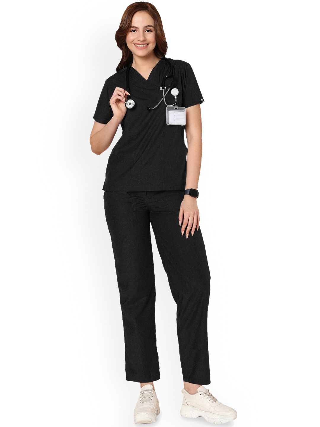 

KNYA Ecoflex Lite Active V-Neck Top and Trousers, Black