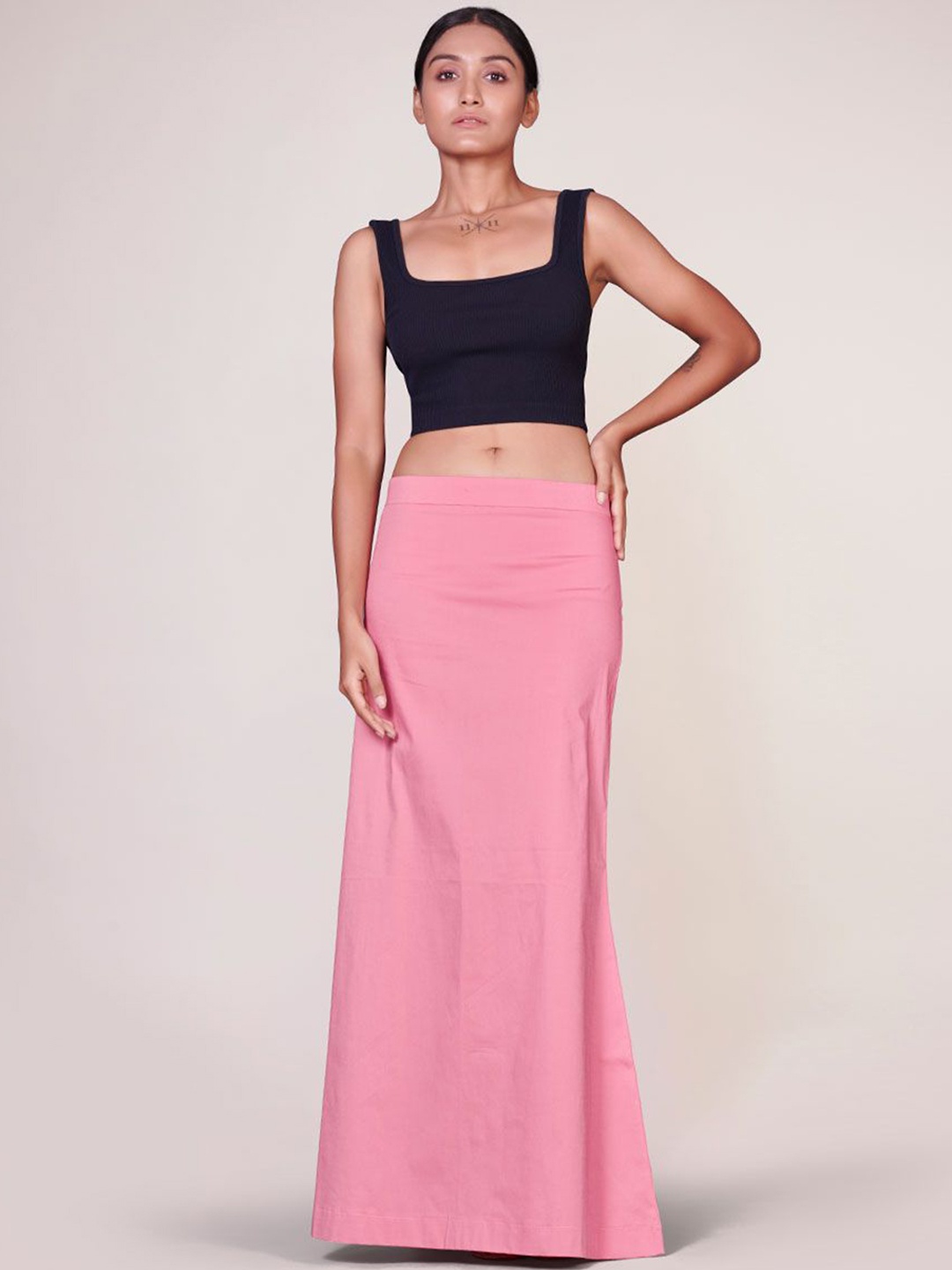 

I AM BY DOLLY JAIN D'coat Simple Petticoat Saree Shapewear, Pink