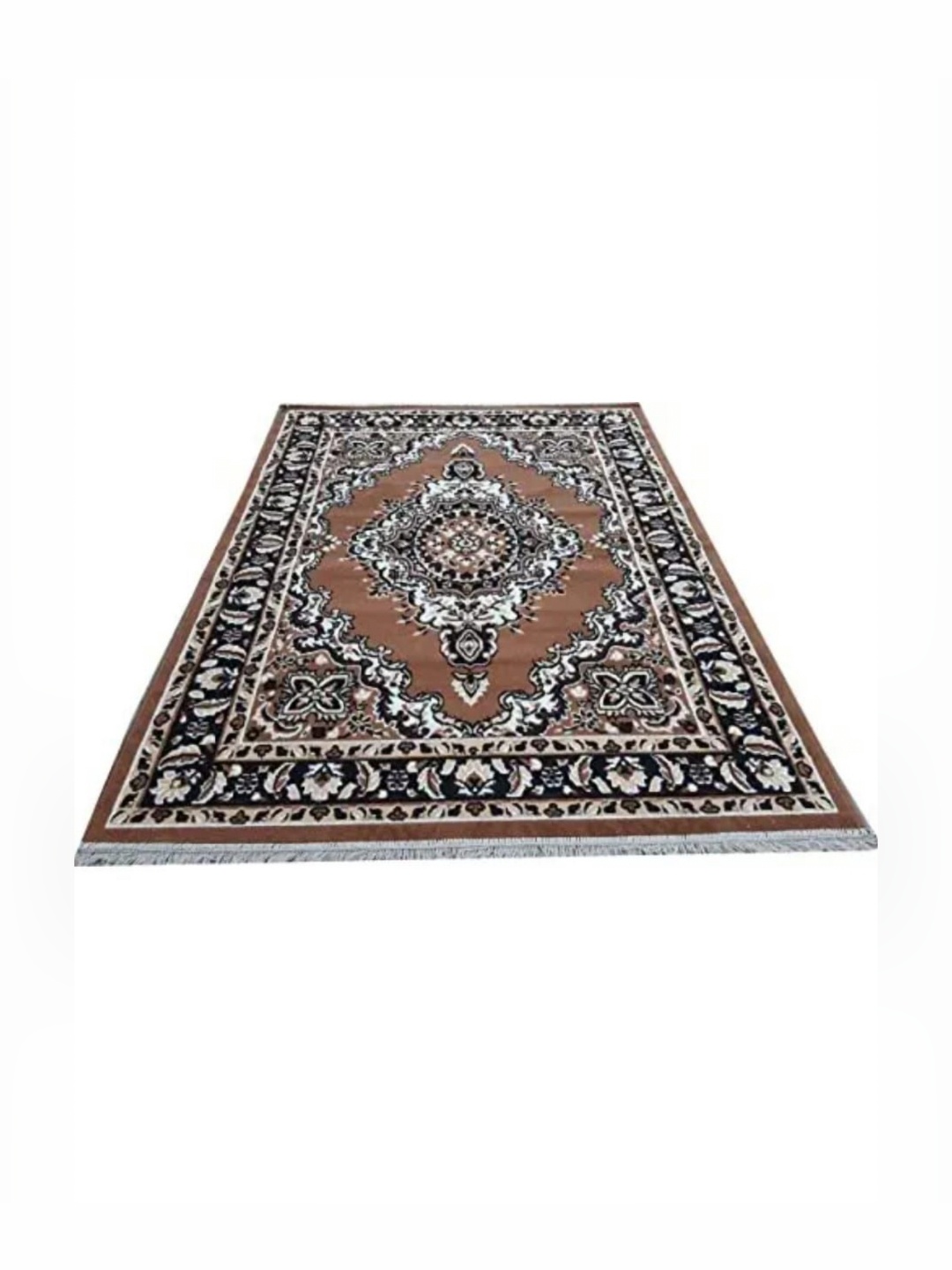 

Samjeeda Handloom carpets Brown & White Ethnic Motifs Printed Anti-Skid Carpet
