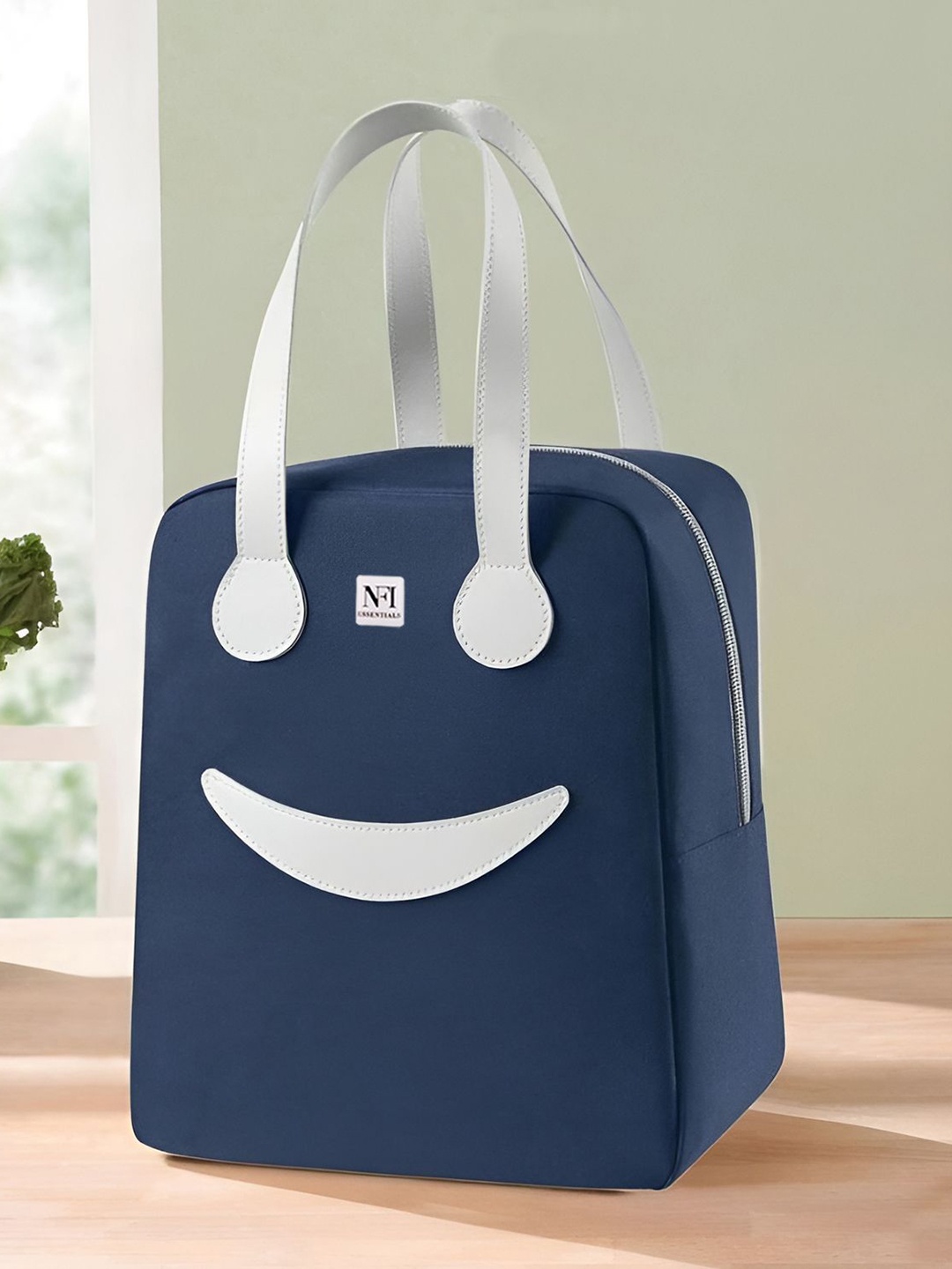 

NFI essentials Unisex Printed Insulated Lunch bags Travel Accessory, Blue