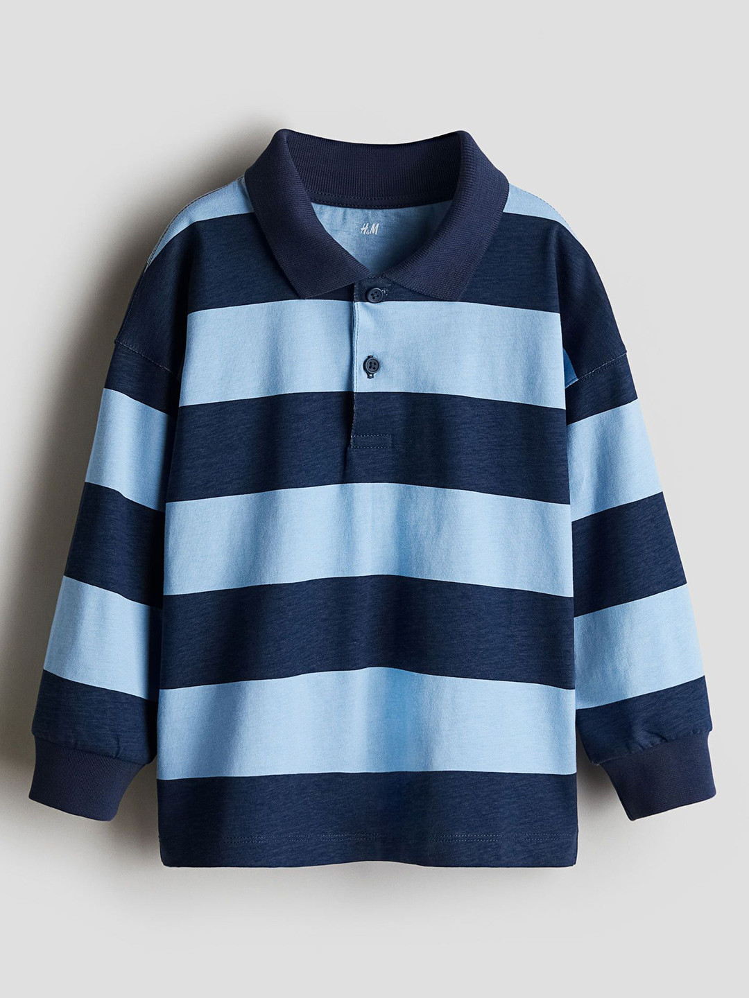 

H&M Cotton Jersey Rugby Shirt, Blue