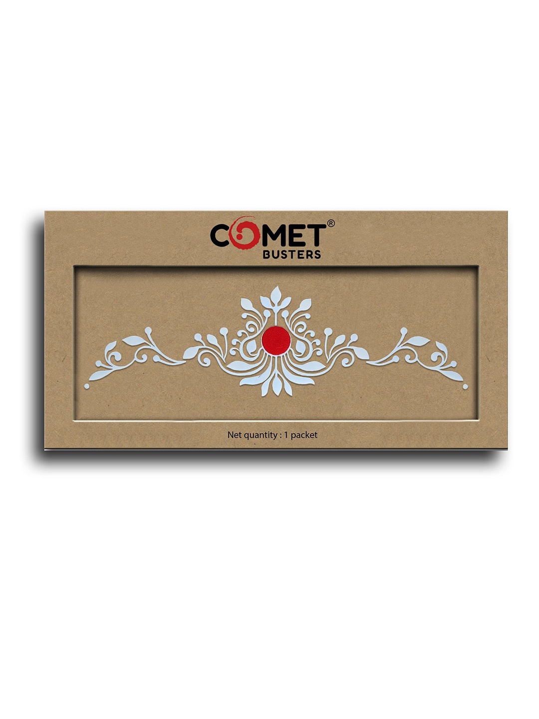 

Comet Busters Beautiful Traditional Ethnic Motifs Bindi - White & Red