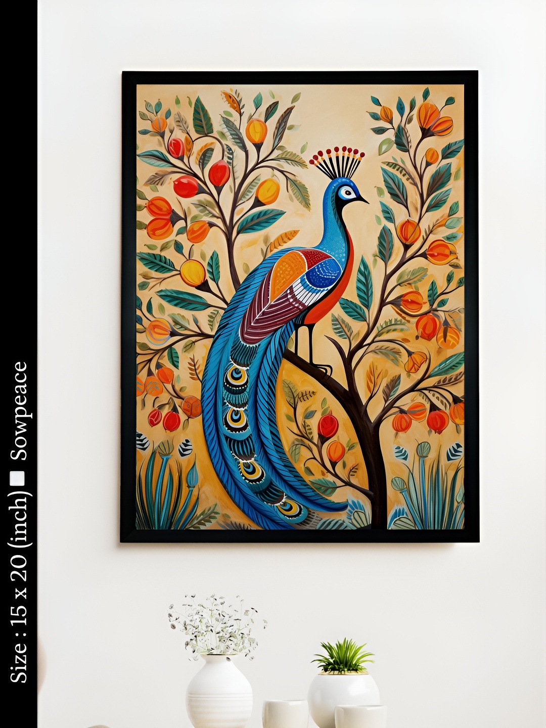 

SOWPEACE Blue & Orange 1 Piece Canvas Birds and Animals Wall Paintings