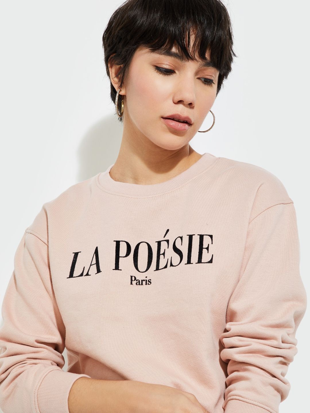 

MAX URB_N Women Printed Relaxed Fit Sweatshirt, Pink