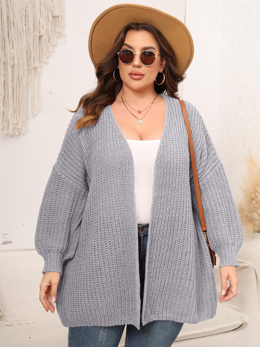 

StyleCast Curve Long Sleeve Cardigan Sweaters, Grey