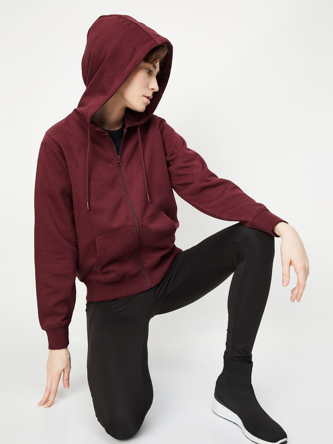 

max Women Hooded Cotton Sweatshirt, Red