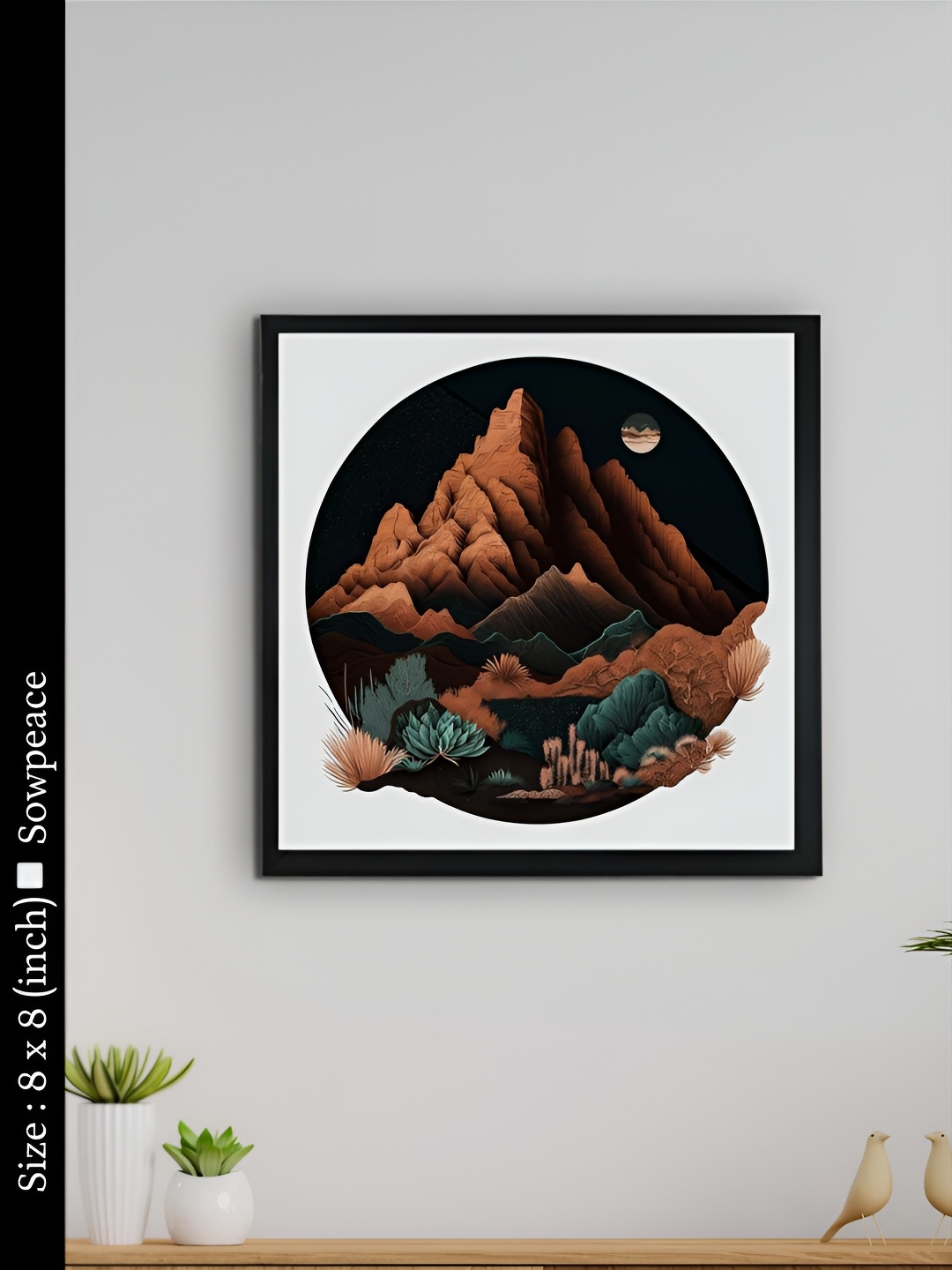 

SOWPEACE Black & Orange 1 Piece Canvas Other Wall Paintings