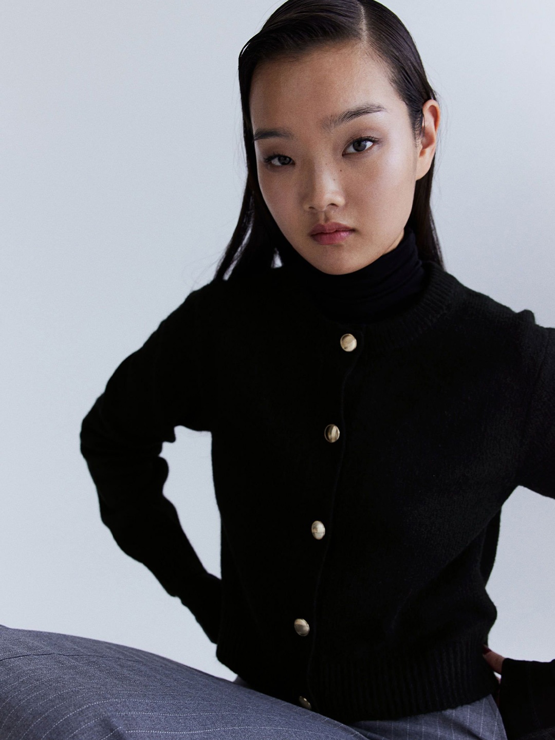

H&M Fine-Knit Cardigan, Black