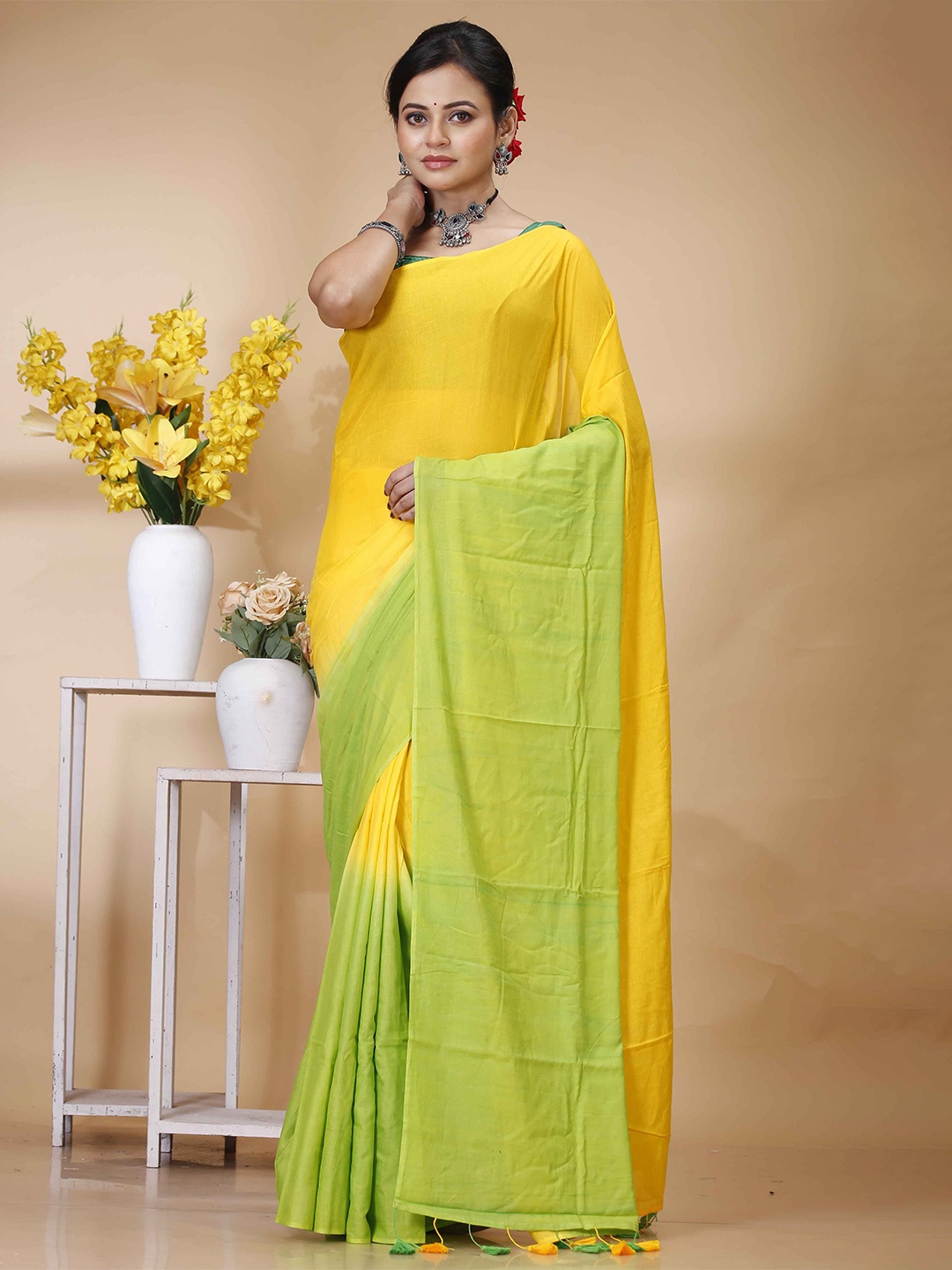 

Ruuprekha Pure Cotton Handloom Khadi Saree, Yellow