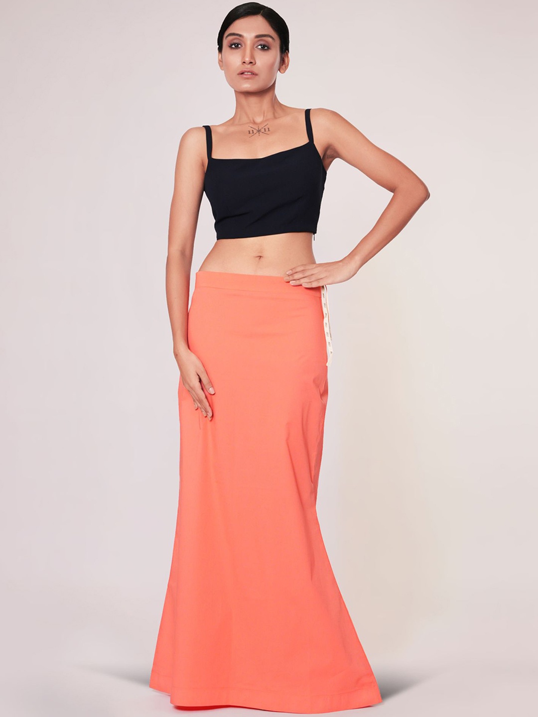 

I AM BY DOLLY JAIN D'coat Simple Petticoat Saree Shapewear, Peach