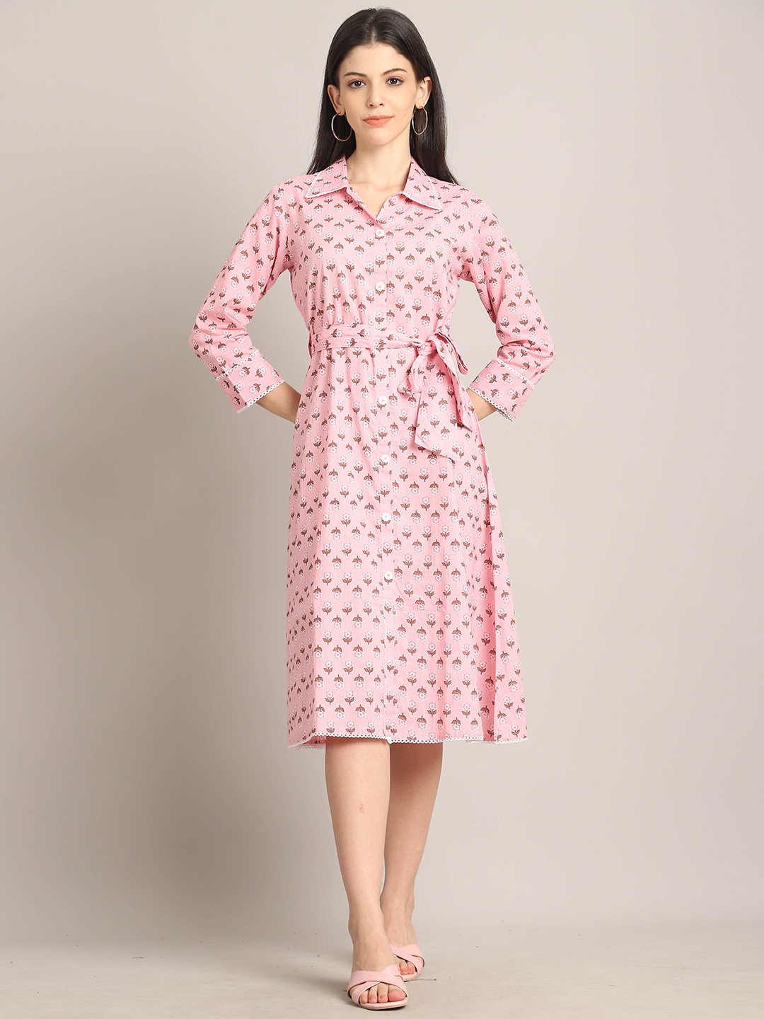 

Roly Poly Women Floral Print A-Line Dress, Pink