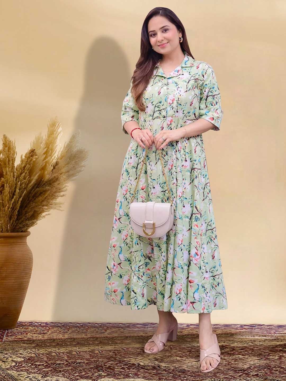 

BAESD Floral Print Applique Fit & Flare Dress, Multi