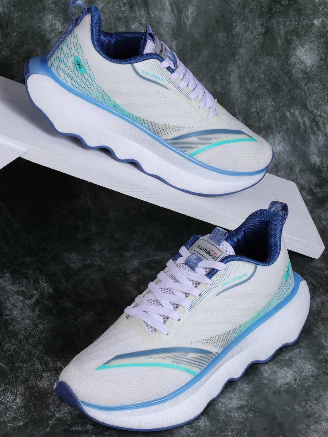 

Columbus Men Mesh Running Non-Marking Shoes, White