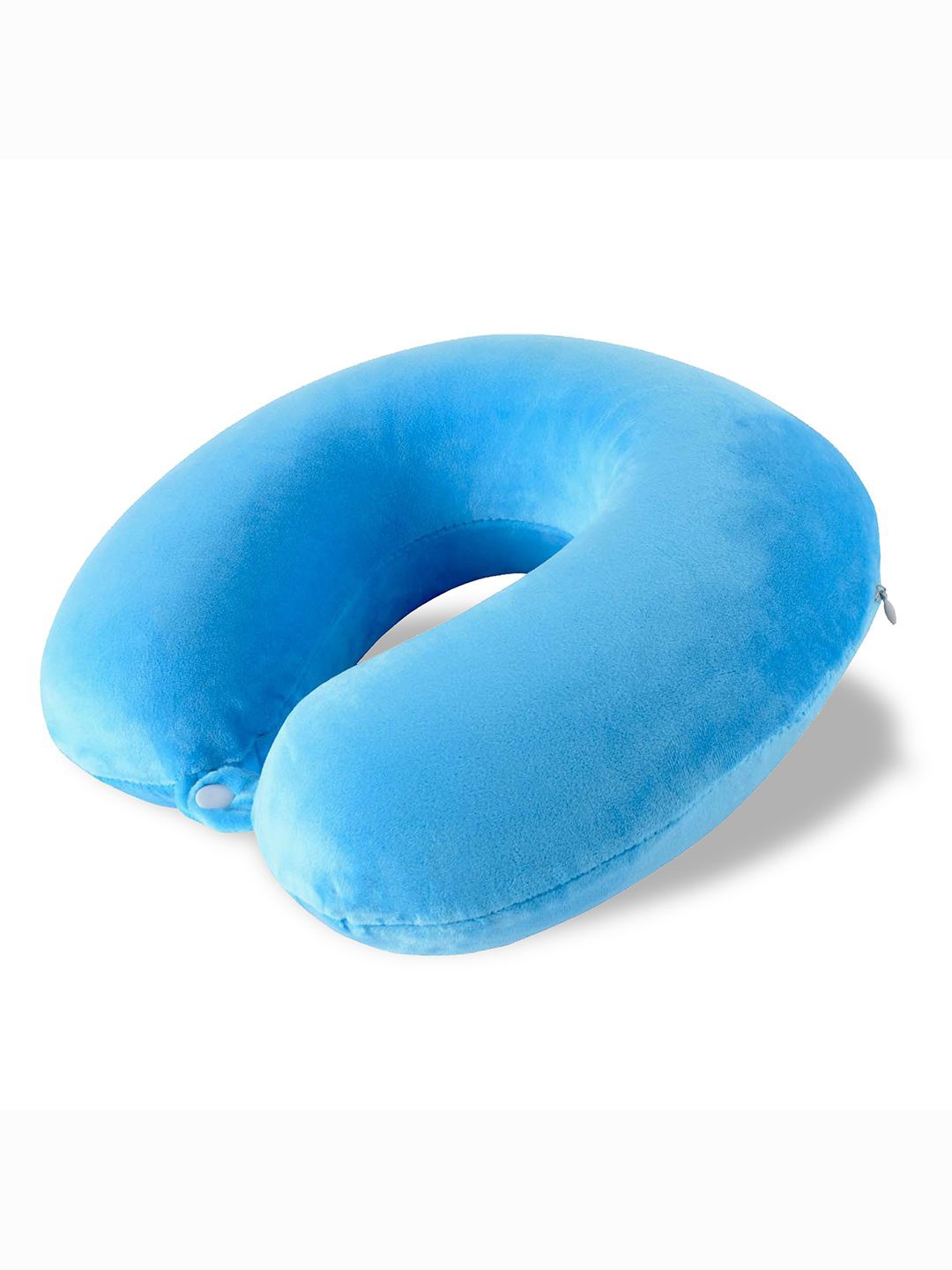 

Kuber Industries Blue U-Shaped Memory Foam Filled Cotton Travel Pillow