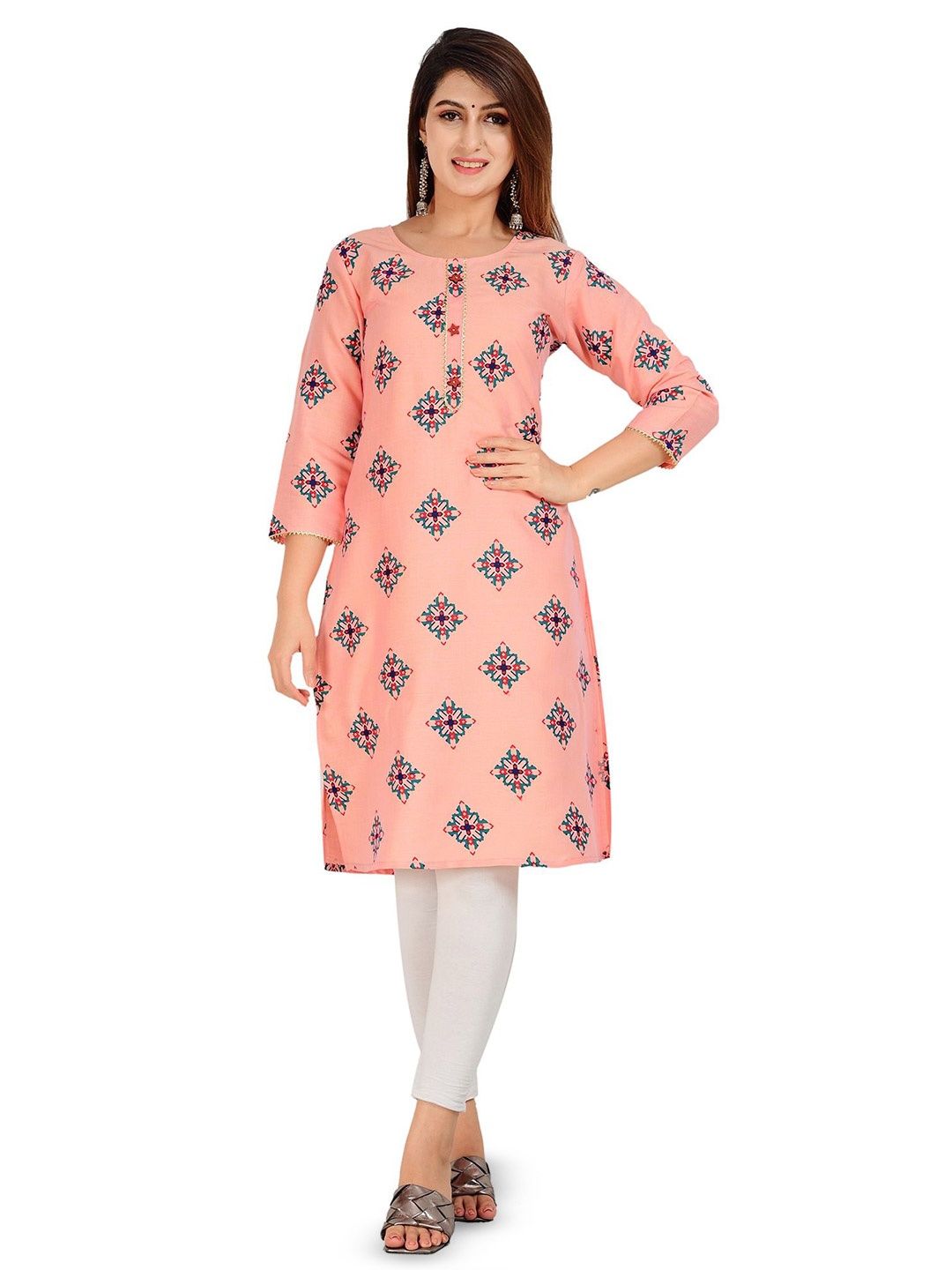 

Aarti Fashion Women Floral Printed Floral Kurta, Pink