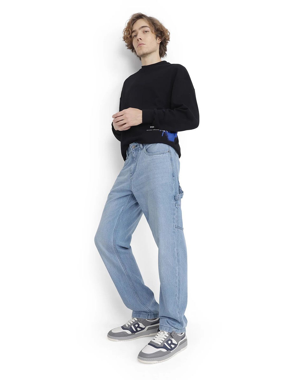 

RARE RABBIT Men Comfort Heavy Fade Stretchable Jeans, Blue