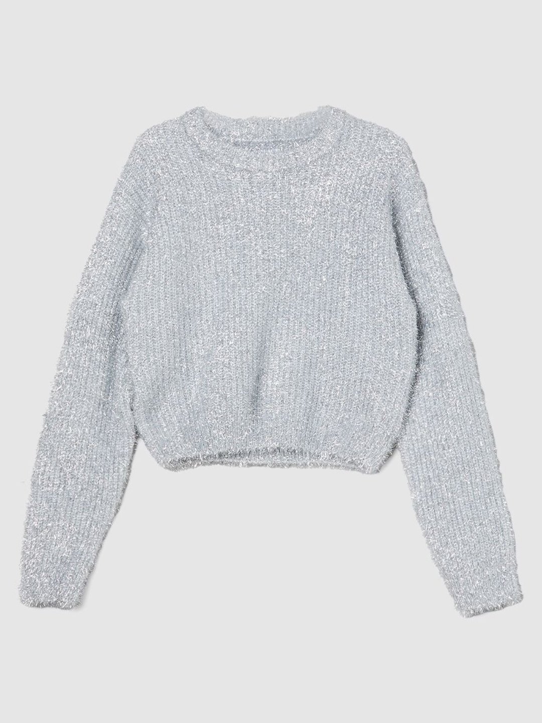 

max Girls Round Neck Pullover, Grey