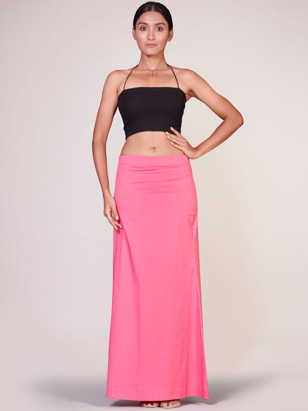 

I AM BY DOLLY JAIN D'coat Simple Petticoat Saree Shapewear, Rose