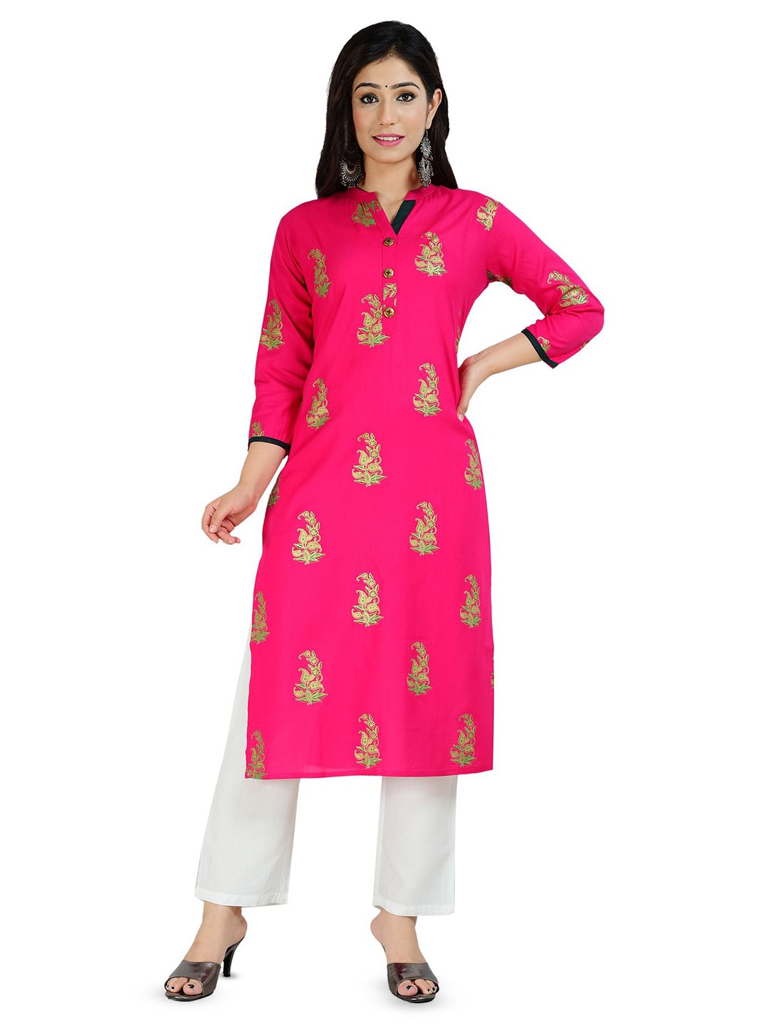 

Aarti Fashion Women Floral Printed Floral Kurta, Pink