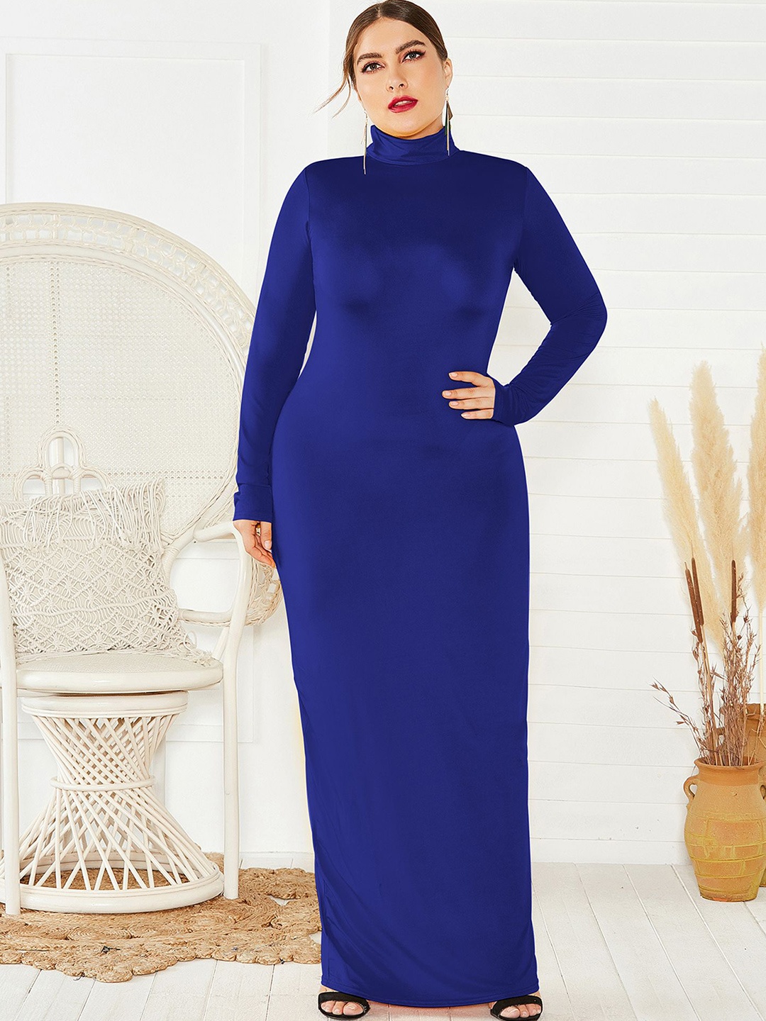 

StyleCast Curve Women Plus Size High Neck Maxi Dress, Blue