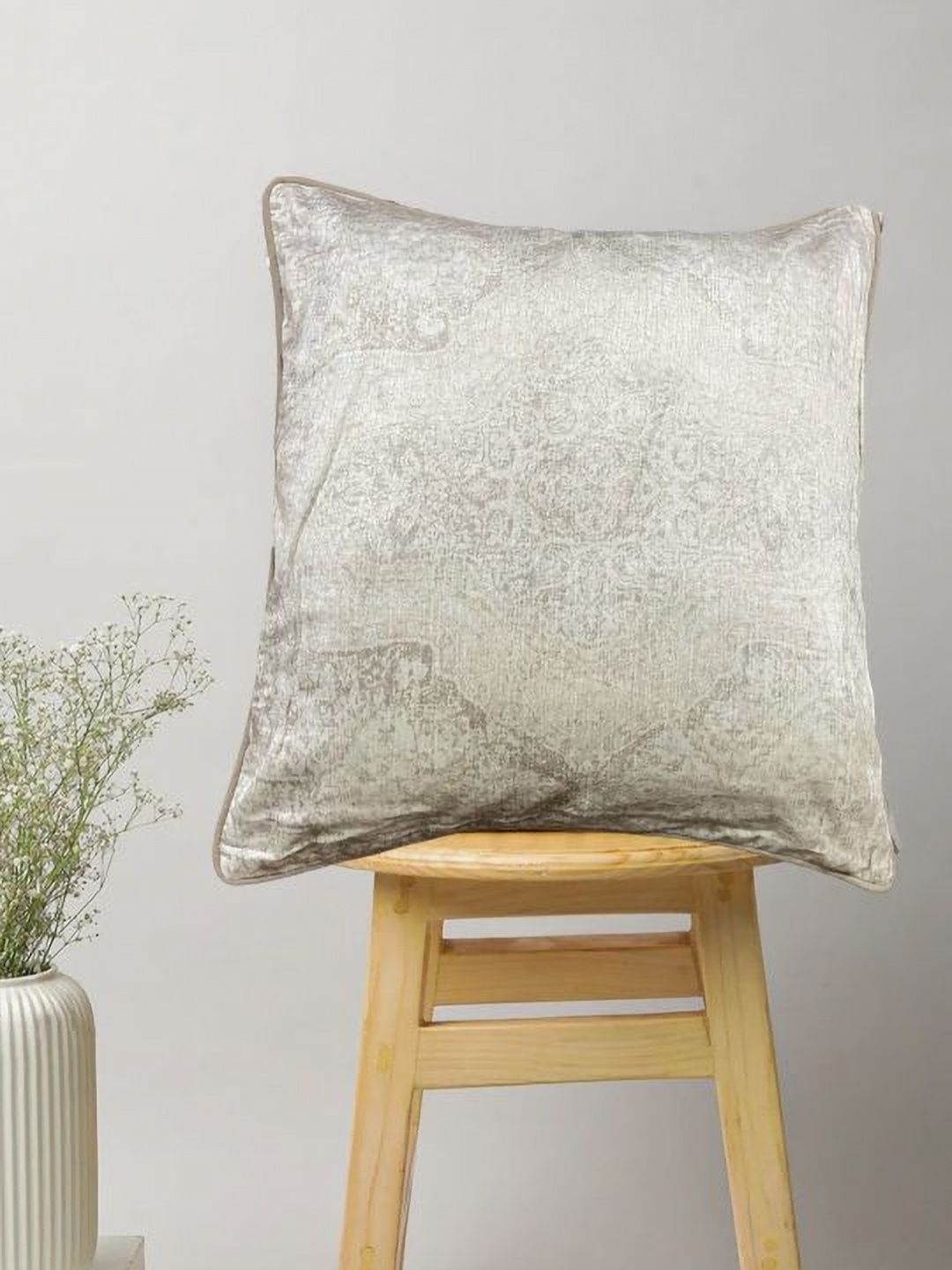 

SAJAVAT Cream-Coloured Pure Cotton Square Cushion Cover