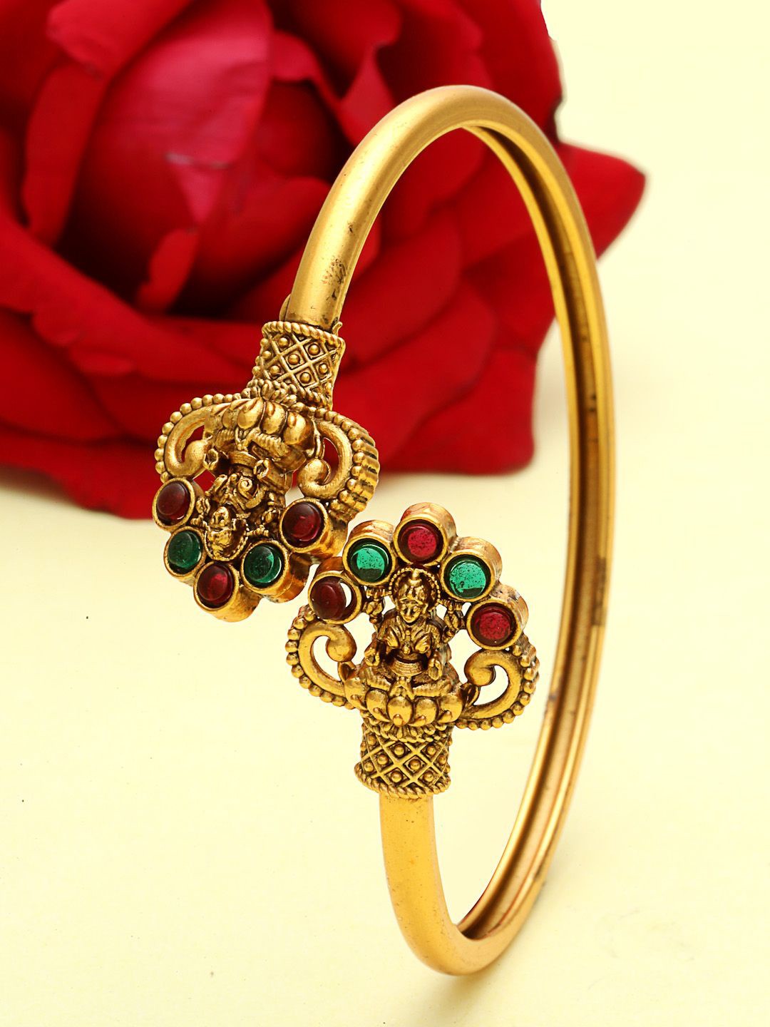 

PANASH Gold-Plated Stone Studded Bangle-Style Bracelet