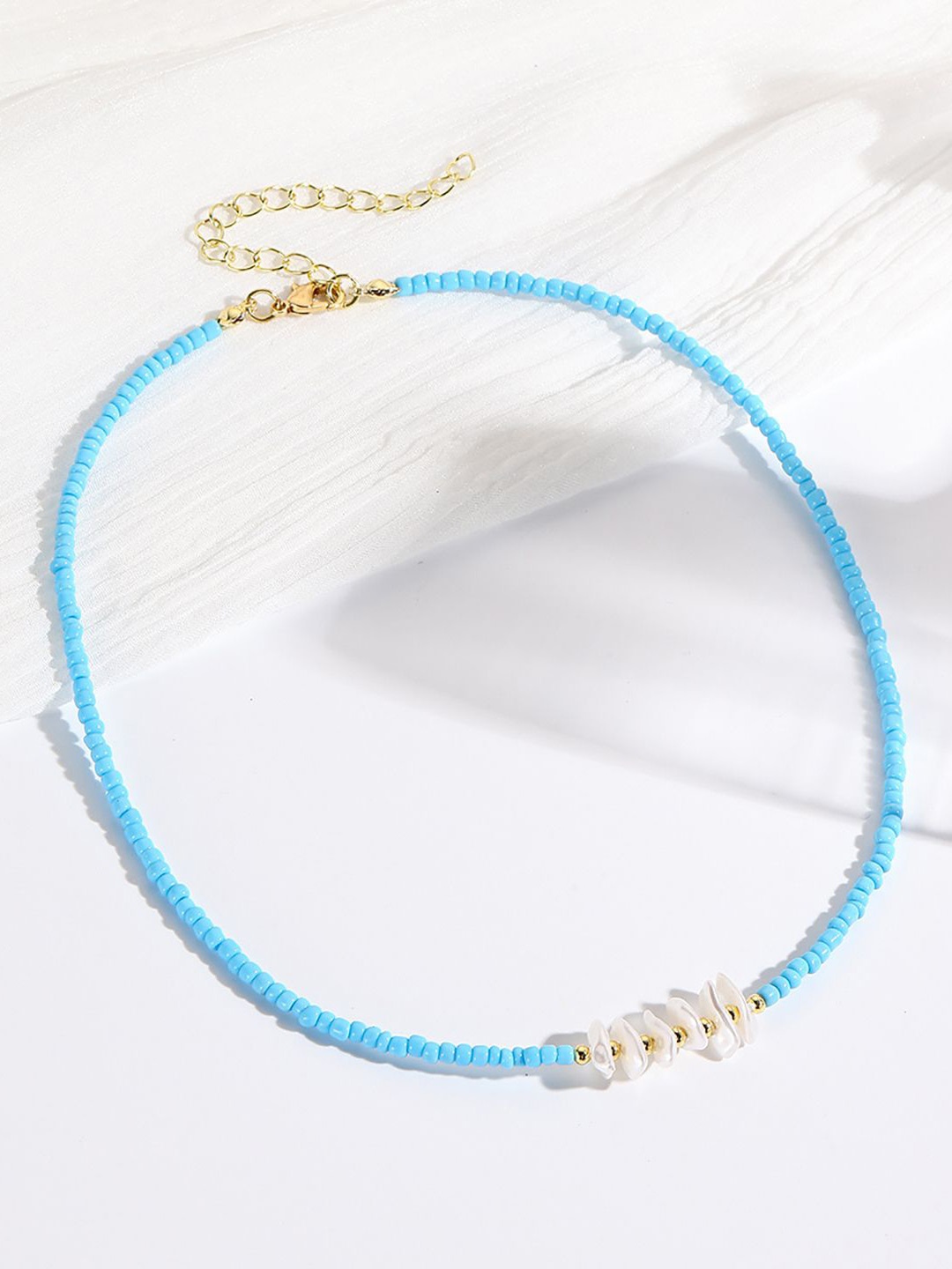 

StyleCast x Revolte Blue & White Gold-Plated Enamelled Chain