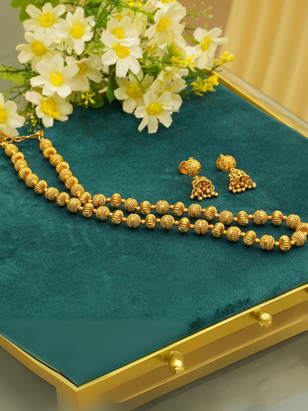 

inc63-for elites Gold-Plated Beaded Jewellery Set