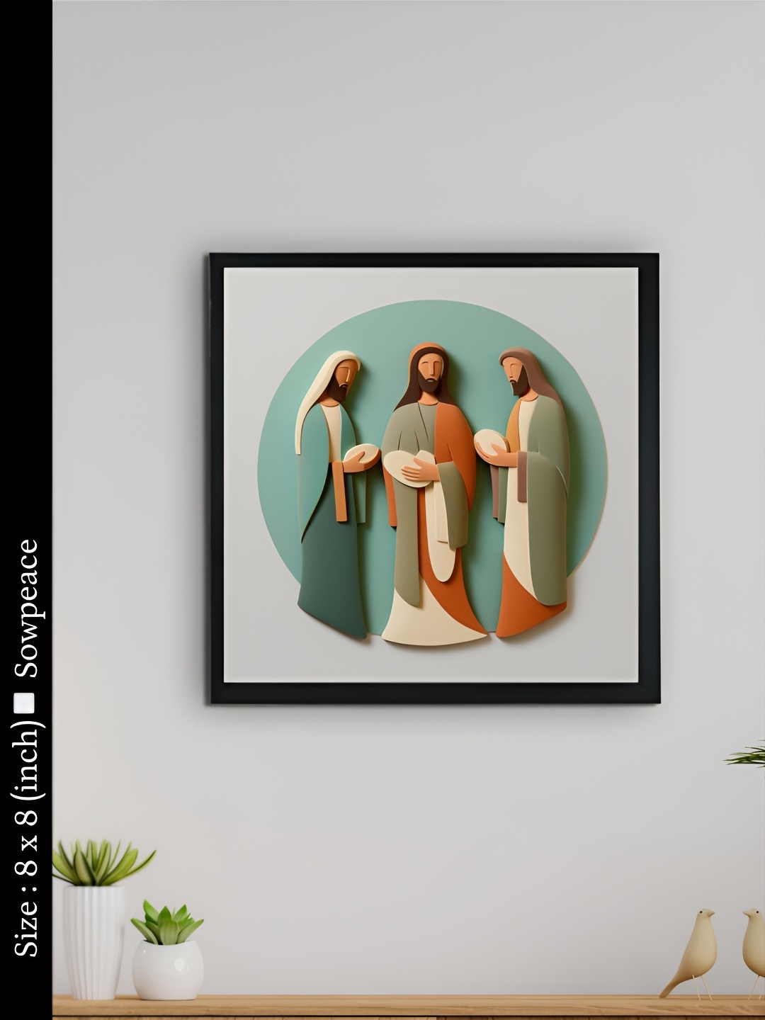 

SOWPEACE White & Green 1 Piece Canvas Abstract Wall Photographs