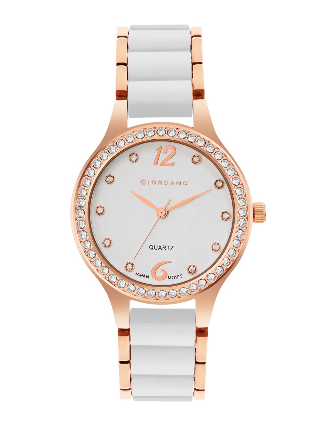 

GIORDANO Women Embellished Dial Reset Time Analogue Watch GZ-60065-33, White