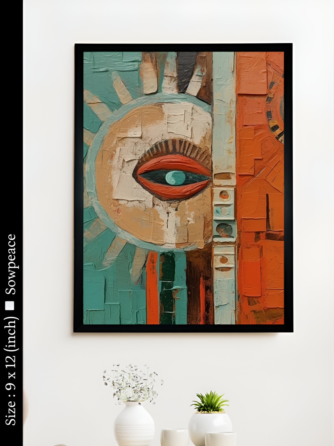 

SOWPEACE Rust & Blue 1 Piece Canvas Abstract Wall Photographs