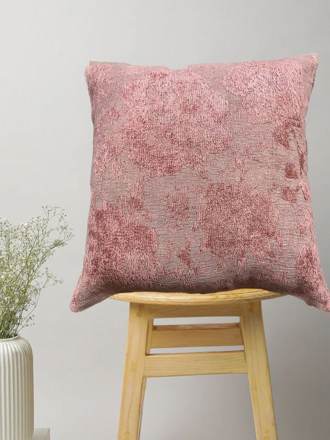 

SAJAVAT Peach-Coloured Pure Cotton Square Cushion Cover