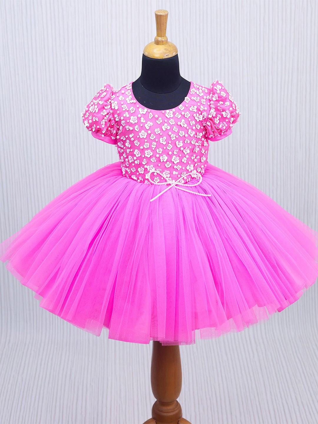 

Li & Li Boutique Girls Net Fit & Flare Dress, Pink