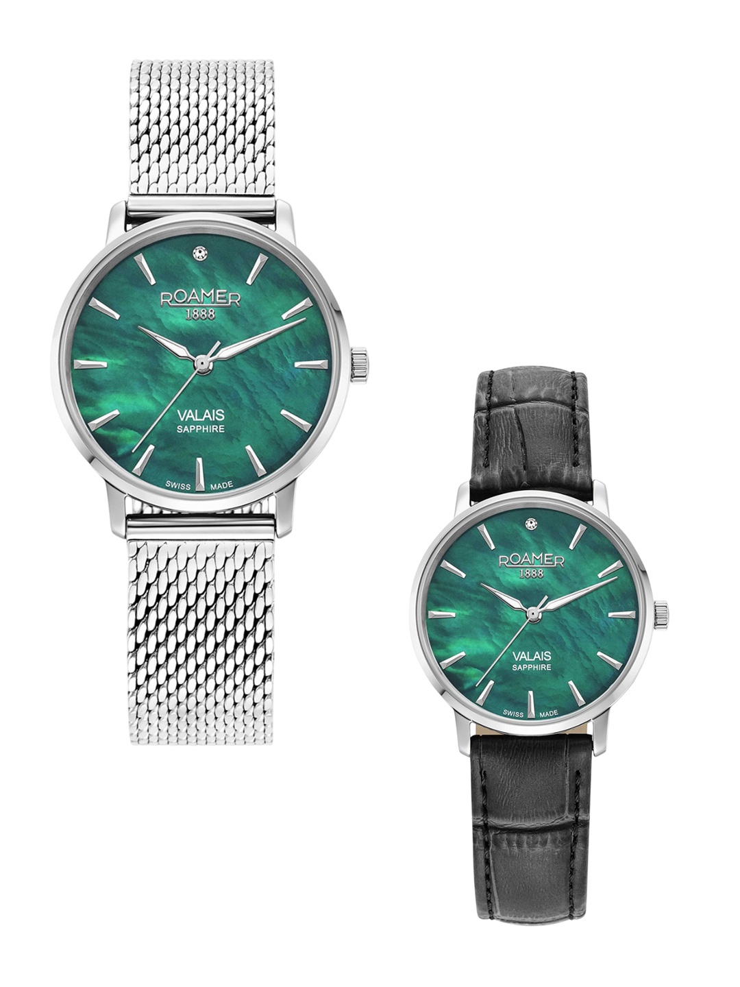 

ROAMER Women Brass Dial & Leather Straps Analogue Watch 989847 41 70 05, Green