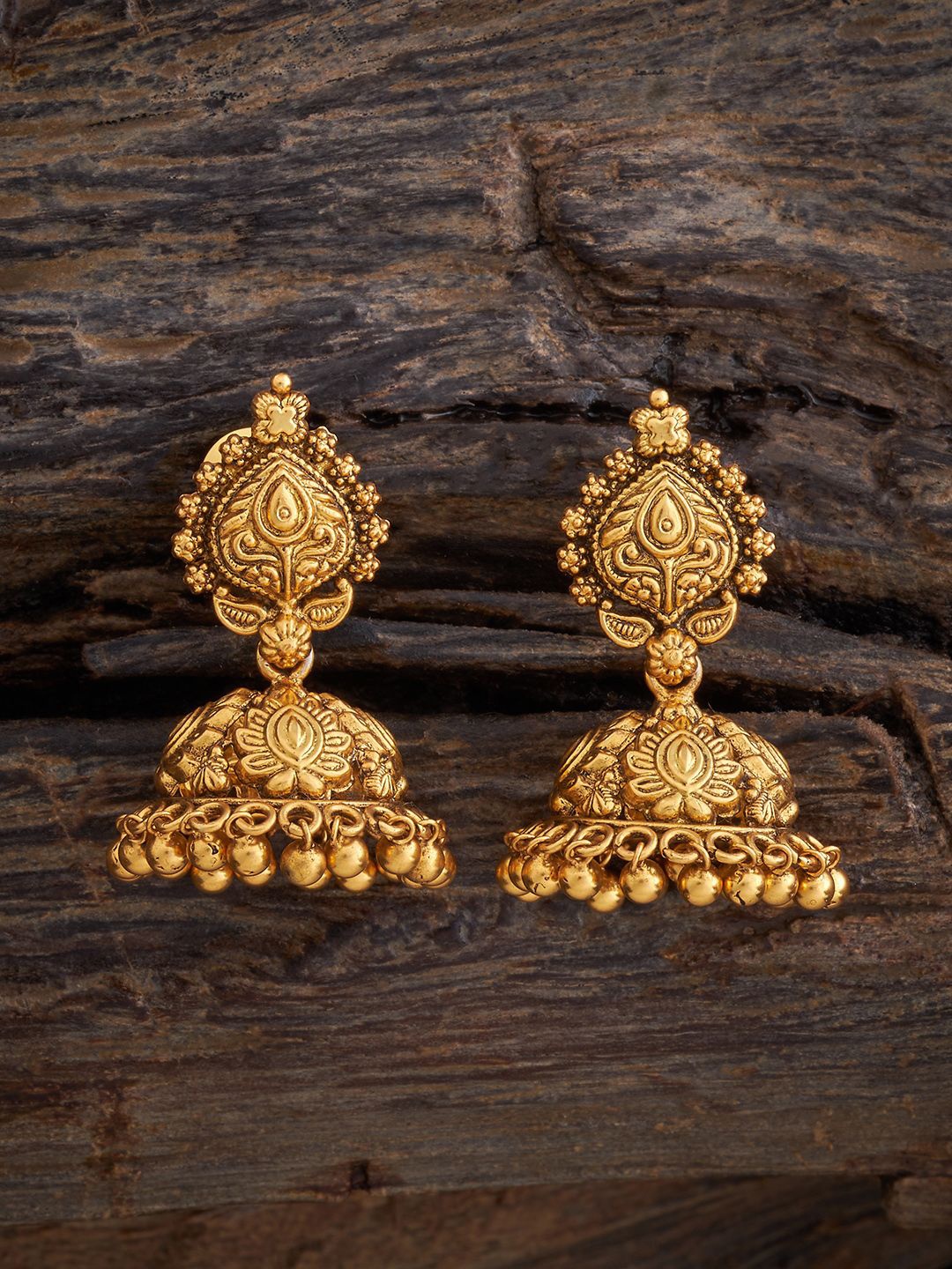 

Kushal's Fashion Jewellery 92.5 Sterling Silver Dome Shaped Jhumkas Earrings, Na