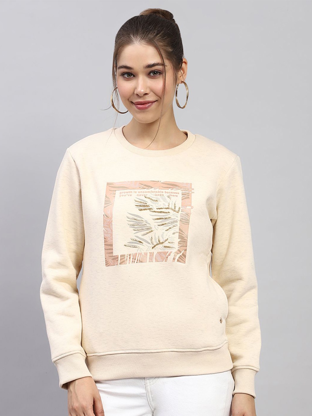 

Monte Carlo Women Printed Sweatshirt, Beige