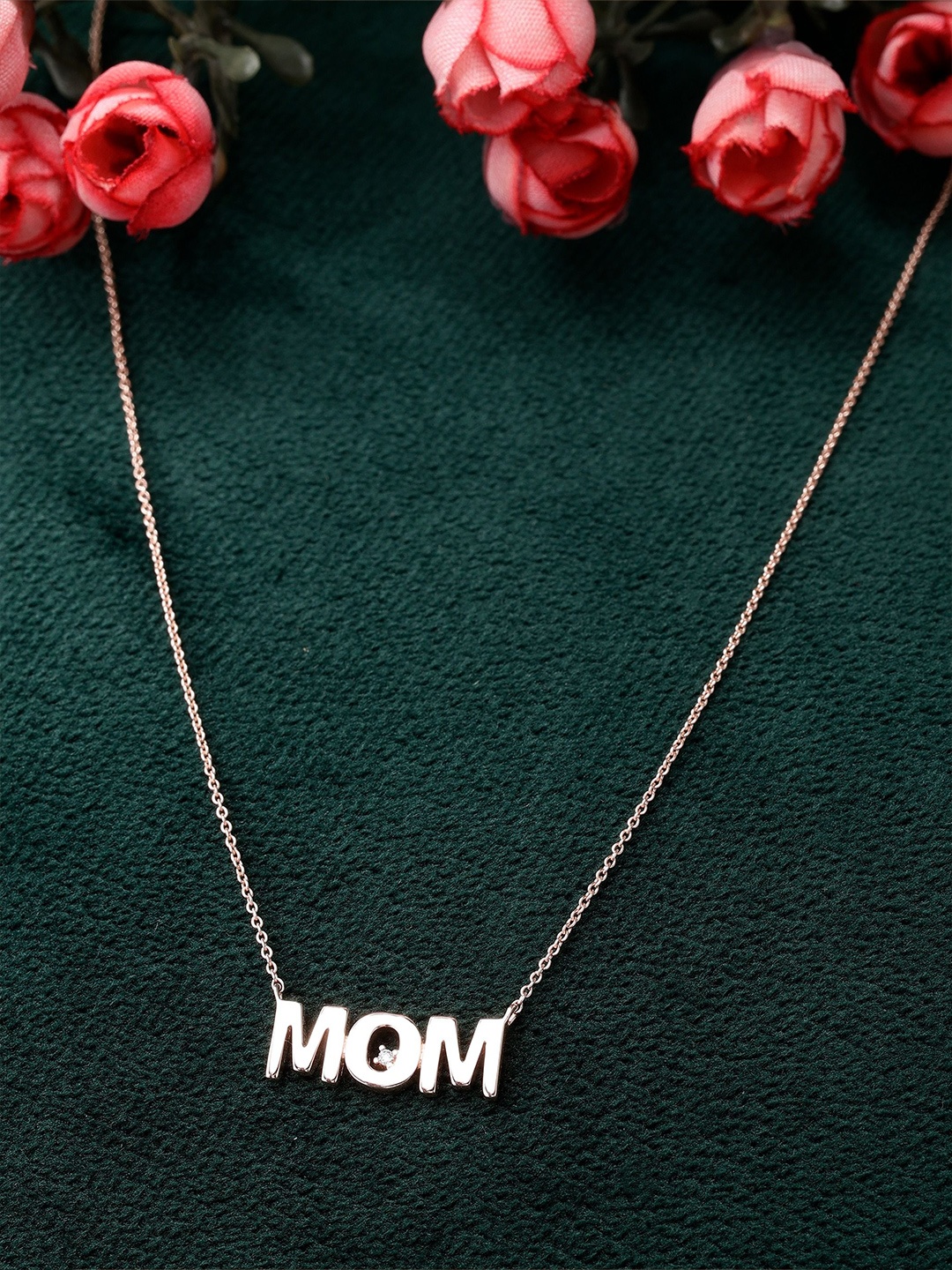 

DIAVO 925 Sterling Silver Rose Gold-Plated Cubic Zirconia Minimal Chain