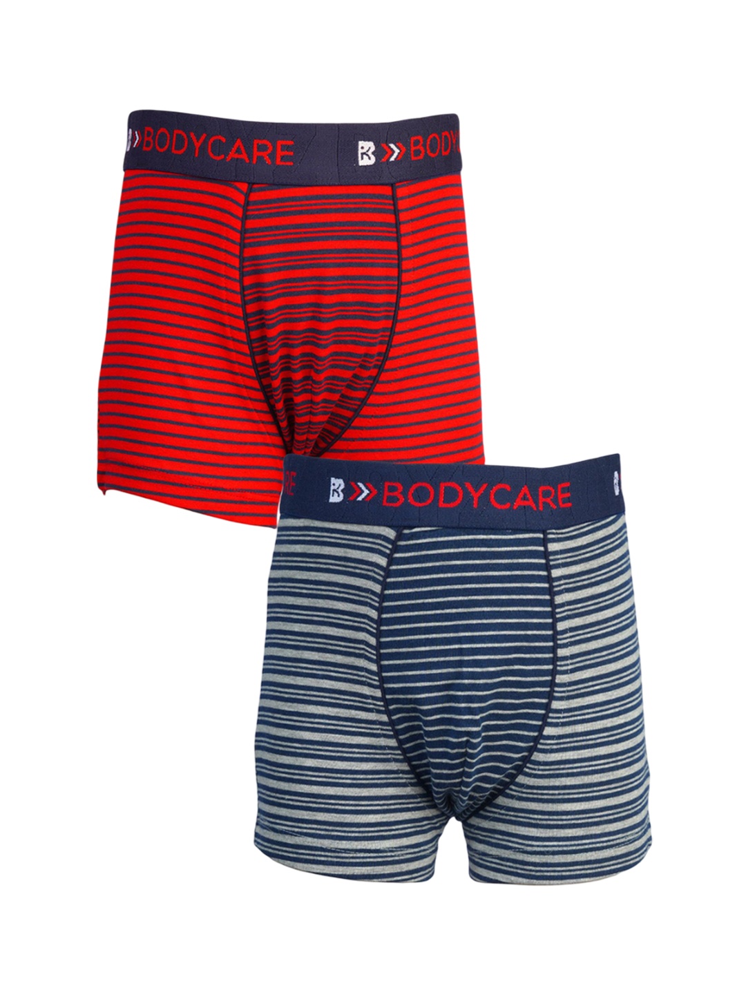 

Bodycare Boys Pack Of 2 Striped Cotton Trunks KGA2081B-PK006, Red