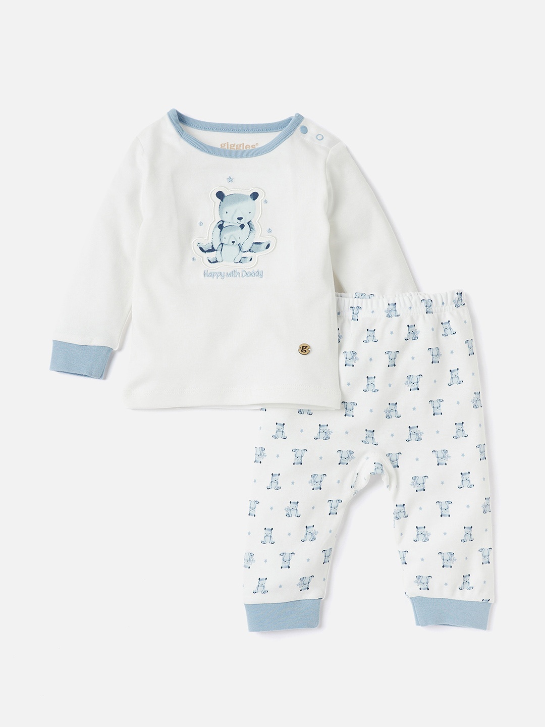 

Giggles by Babyshop Boys Printed T-shirt with Pyjamas, Blue