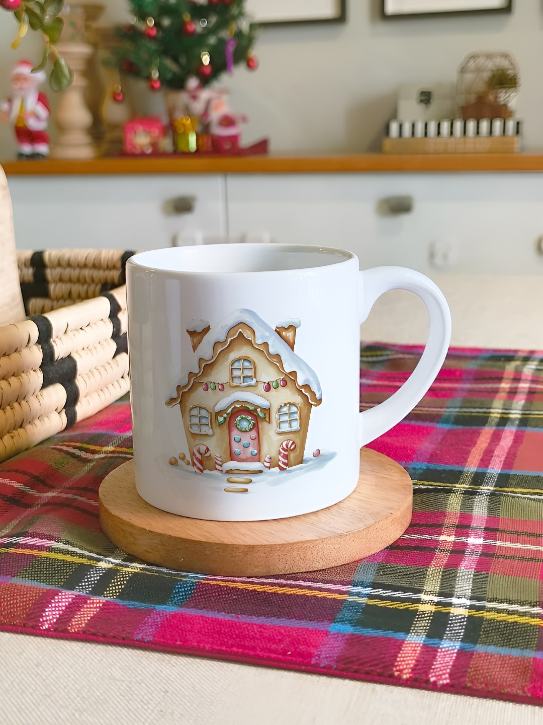 

One Posh Home White & Brown 2 Pieces Home Printed Ceramic Mugs 150ml
